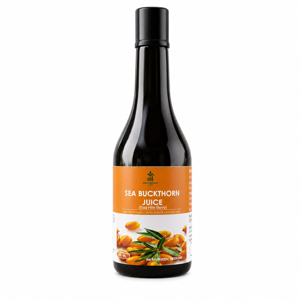Siddhhora Herbal Sea Buckthorn Juice 500 ml | Natural Herbal Wellness Juice